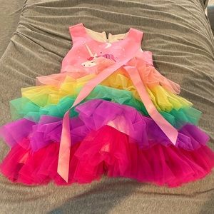 Rainbow unicorn dress size 5. sunny fashion dress